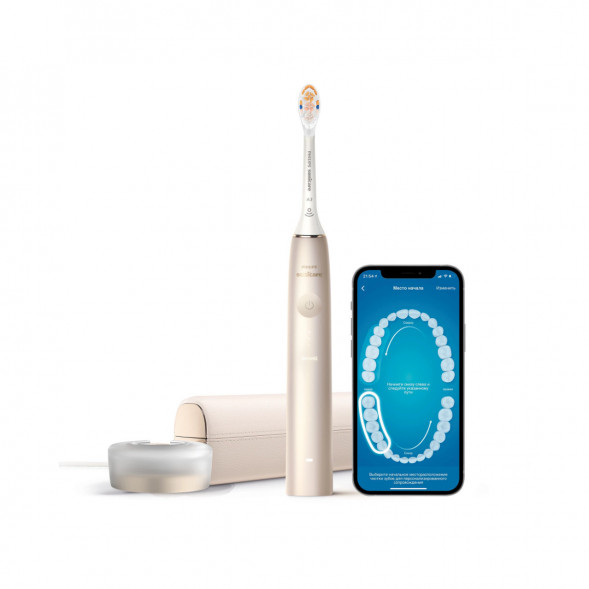 Звуковая зубная щетка Philips Sonicare 9900 Prestige HX9992, золотистое шампанское в Орле