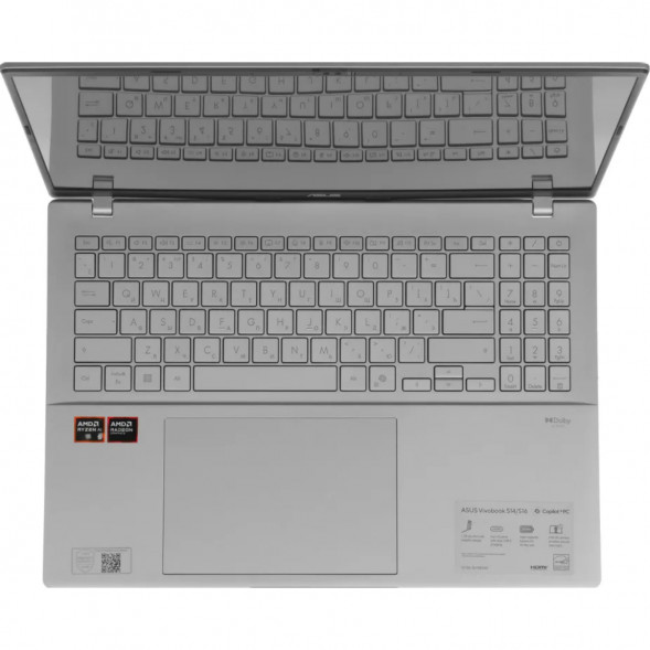 Ноутбук ASUS VivoBook S16 M3607KA-SH131 (16&amp;quot;, OLED, AMD Ryzen AI 5 330 2ГГц, 4 ядра, 16ГБ DDR5, 512ГБ SSD, AMD Radeon 820M, без ОС), серебристый в Орле