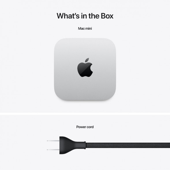 Компьютер Apple Mac mini M4 2024 (MU9D3) (10 Core GPU, 16ГБ, 256ГБ SSD, Apple, macOS), серебристый в Орле